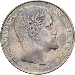 FREDERIK VII 1848-1863, 2 rigsdaler 1863. S.2