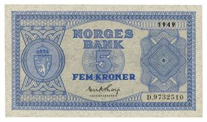 5 kroner 1949. D9732510