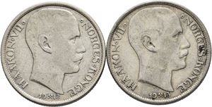 Norge, lot 2 stk. 1 krone 1912 og 1913