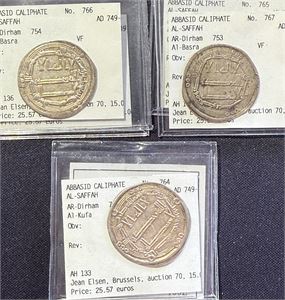 Lot of 7 AR Dirhams, al-Basra and al-Kufa AH 132-136