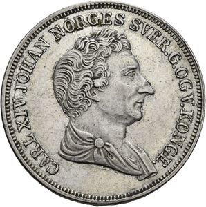 CARL XIV JOHAN 1818-1844. KONGSBERG. 1/2 speciedaler 1844