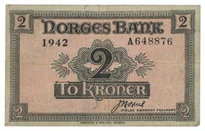 2 kroner 1942. A648876