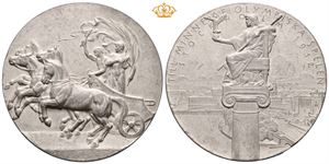 Stockholm 1912 deltagermedalje. Tinn/pewter. Små riper/minor scratches