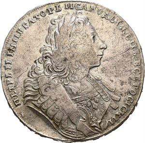 Peter II, rubel 1729. Kadashevsky Mint