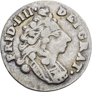 FREDERIK IV 1699-1730. KONGSBERG. 8 skilling 1708. S.6