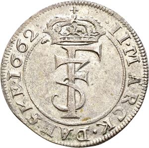 FREDERIK III 1648-1670 2 mark 1662. S.45