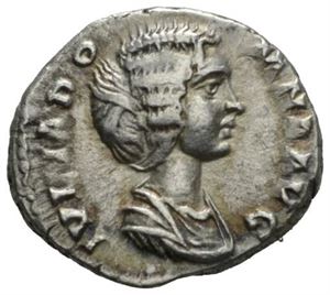 JULIA DOMNA d.217 e.Kr., denarius, Roma 194 e.Kr. R: Venus stående mot høyre