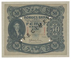 50 kroner 1945. D.1506060. Specimen