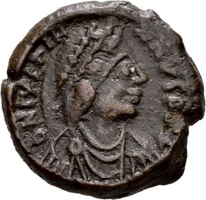 Justinian I 527-565, Æ dodekanummium, Alexandria. R: Stor I+B