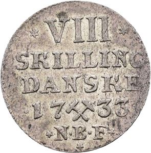 Norge, Christian VI, 8 skilling 1733