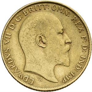 Edward VII, 1/2 sovereign 1904. Bøyd/bent