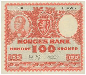 100 kroner 1958. F.6857856