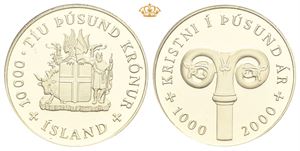 Island 10 000 kronur 2000 Kristendom i 1000 år.