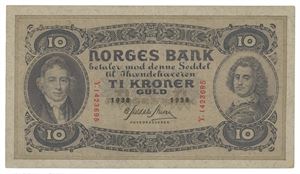 10 kroner 1938. Y1423695