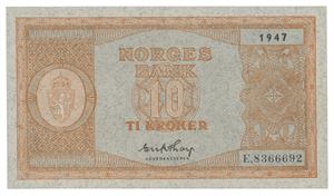 10 kroner 1947. E8366692