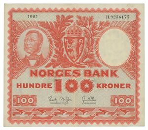 100 kroner 1961. H9236175