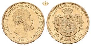 Oskar II, 10 kronor 1876