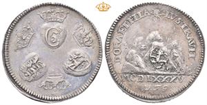 Christian V. Overgangen over Dovre 1685. Ukjent medaljør. Sølv. 30 mm