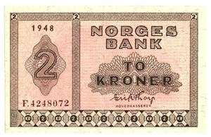 2 kroner 1948. F4248072