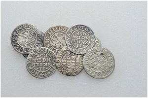 Lot 8 stk. 2 skilling 1644, 1647 (2), 1648, 1649, 1650, 1651 og 1653.