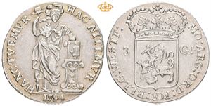 West Friesland, 3 gulden 1794. Renset/cleaned