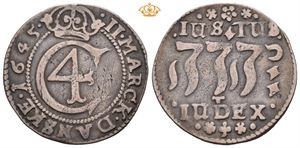 2 mark 1645. Riper på advers/scratches on obverse. S.42