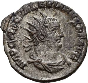 Valerian I 253-260, antoninian, Antiokia 257 e.Kr. R: Keiseren og kvinne stående vendt mot hverandre