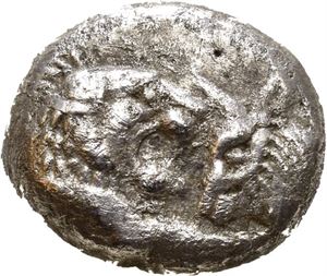 KINGS of LYDIA, Kroisos. Circa 560-546 BC. AR - 1/2 stater or siglos (5,06 g). Sardes mint. Confronted foreparts of a roaring lion and a bull / Two incuse squares. Some corrosion on the surfaces. Toned.