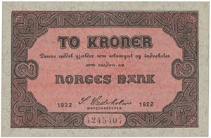 2 kroner 1922. 4245407.