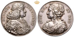 Frederik III. Frederik III og Dronning. Parise. Sølv. 40 mm