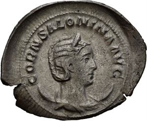 Salonina, g.m. Gallienus, antoninian, Roma 253 e.Kr. R: Vesta stående mot venstre