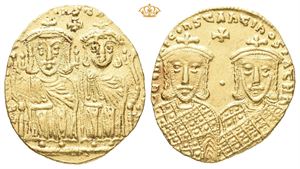 Constantine VI, AD 780-797 with Leo III, Constantine V and Leo IV. AV solidus (4,38 g)