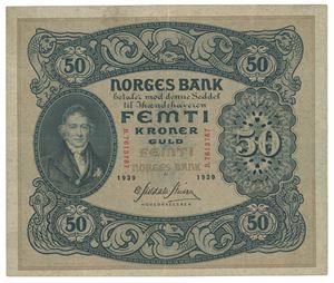50 kroner 1939. B7613787