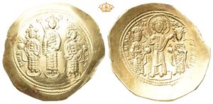 Romanus IV Diogenes, AD 1068-1071, with Eudocia, Michael VII, Constantius and Andronicus. AV histamenon nomisma (4,29 g)