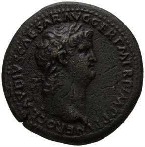 NERO 54-68, Æ sestertius, Roma 65 e.Kr. R: Roma sittende mot venstre. Liten pregesprekk/minor striking crack
