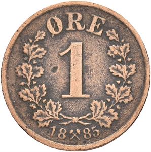 1 øre 1885. Renset/cleaned