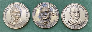 Lot 3 stk. medaljer i bronsr; 1970, 1971 og 1972