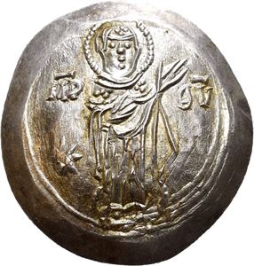Empire of Nicaea, Andronicus I Gidon 1222-1235, AR aspron trachy (2,67 g). The Virgin standing facing/Christ standing facing