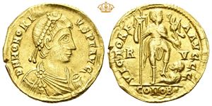 Honorius. AD 393-423. AV solidus (4,29 g).