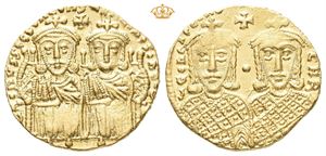 Leo IV the Khazar, AD 775-780 with Constantine VI, Leo III and Constantine V. AV solidus (4,43 g)