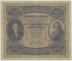 100 kroner 1937. B.1990100