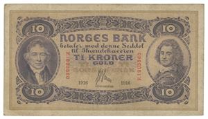 10 kroner 1916. F1903580