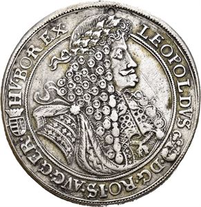 Leopold I, taler 1690, Kremnitz. Har vært anhengt/has been mounted