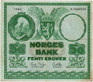 50 kroner 1964. E7460858