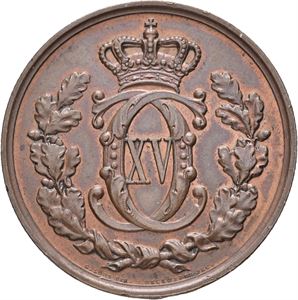 Cark XV, Den norske Håndverk- og Industriforening i Christiania 1871. Weckwerth, Bronse. 41 mm