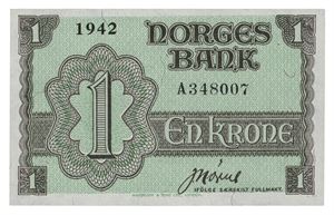 1 krone 1942. A348007