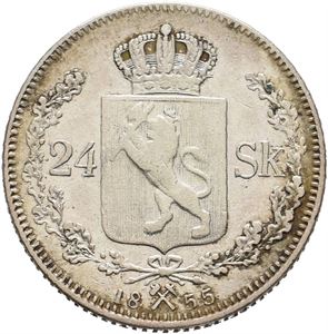 24 skilling 1855. Renset/cleaned