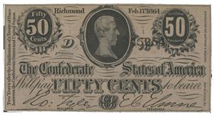 50 cents 17.2.1864. No. 46254