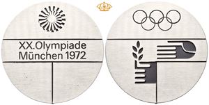 München 1972 deltagermedalje. Kobbernikkel/coppernickel