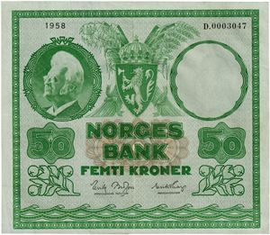 50 kroner 1958. D0003047